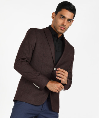 KILLER Self Design Single Breasted Casual Men Blazer(Maroon)