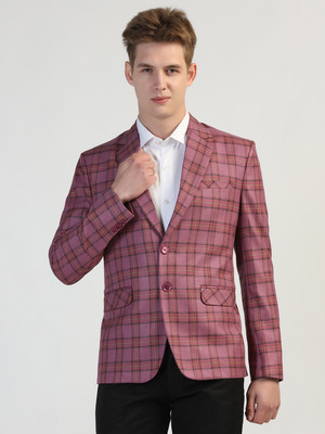 TAHVO Checkered Single Breasted Formal Men Blazer(Multicolor)