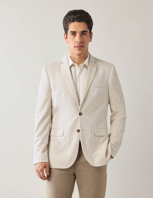 ARROW Self Design Single Breasted Formal Men Blazer(White)