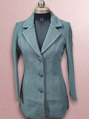 Pepzo Solid Double Breasted Casual Women Blazer(Blue)