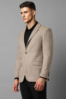 LOUIS PHILIPPE Self Design Single Breasted Formal Men Blazer(Beige)