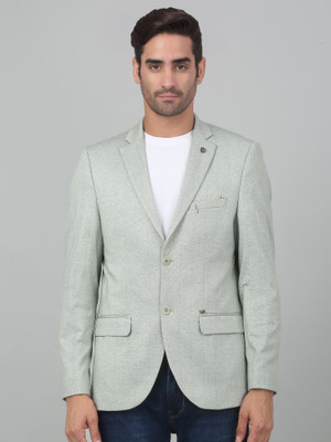 CANTABIL Checkered Single Breasted Casual Men Blazer(Light Green)