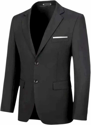 Royal Touchh Solid Single Breasted Casual, Formal, Festive & Wedding Men Blazer(Black)
