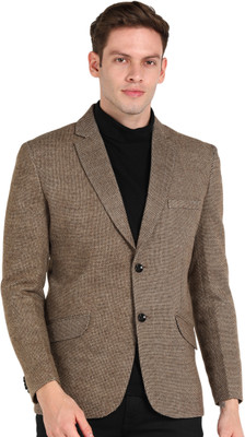 Essentiele Self Design Single Breasted Casual, Formal, Party Men Blazer(Beige)