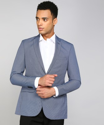 Raymond Self Design Single Breasted Formal Men Blazer(Grey)