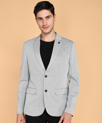 KILLER Self Design Single Breasted Casual Men Blazer(Grey)