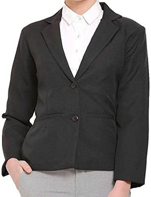 Cara Cola Solid Single Breasted Casual Men Blazer(Black)