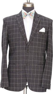 gargian master cut Striped Single Breasted Formal, Party Men Blazer(Black)