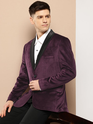 INVICTUS Solid Single Breasted Party Men Blazer(Brown)