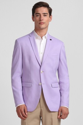 Allen Solly Solid Single Breasted Casual Men Blazer(Purple)