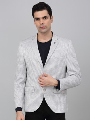 CANTABIL Self Design Single Breasted Casual Men Blazer(Grey)