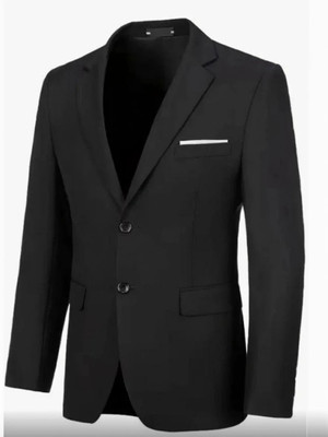KOAT MAN Solid Single Breasted Formal Men Blazer(Black)