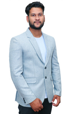 BHSTYLE Solid Tuxedo Style Formal Men Blazer(Blue)