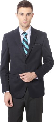 PETER ENGLAND Solid Single Breasted Formal Men Blazer(Black)