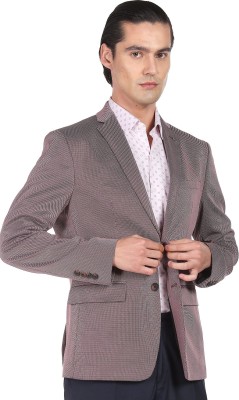 ARROW Self Design Single Breasted Formal Men Blazer(Purple)