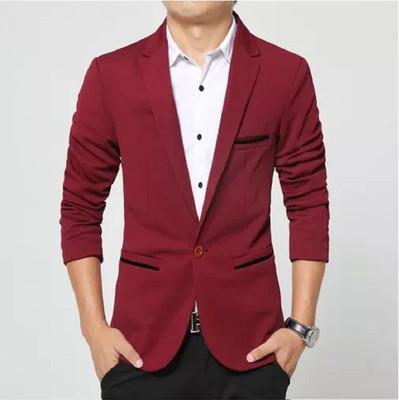 TRULYFEB Solid Single Breasted Casual, Festive, Festive & Wedding, Formal, Party, Wedding Men Blazer(Maroon)