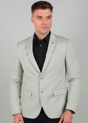 KILLER Solid Single Breasted Casual Men Blazer(Grey)