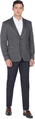 ARROW Self Design Single Breasted Formal Men Blazer(Blue)