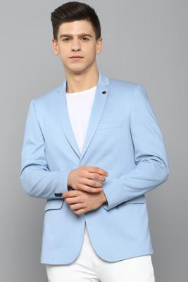 Allen Solly Solid Single Breasted Casual Men Blazer(Light Blue)
