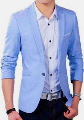 Darbar In Solid Single Breasted Casual, Formal, Festive & Wedding, Party Men Blazer(Blue)