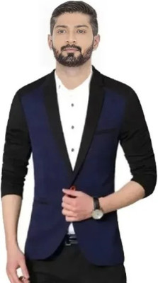 HUMJOLI MENS WEAR Solid Single Breasted Formal, Casual, Party, Festive & Wedding Men Blazer(Blue)
