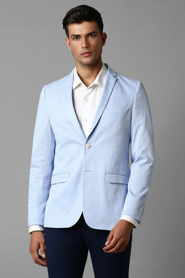 LOUIS PHILIPPE Self Design Single Breasted Casual Men Blazer(Blue)
