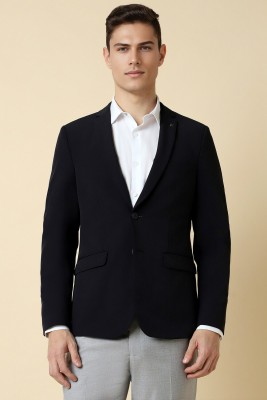 Allen Solly Solid Single Breasted Formal Men Blazer(Black)