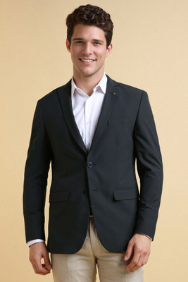 Allen Solly Solid Single Breasted Formal Men Blazer(Black)