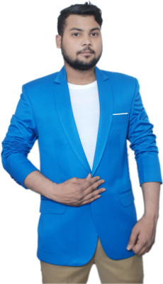 Darbar In Solid Single Breasted Casual, Formal, Party, Festive & Wedding Men Blazer(Blue)