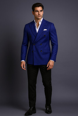 Silver magnate Solid Double Breasted Casual, Festive & Wedding, Formal Men Blazer(White)