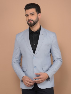 Canary London Self Design Single Breasted Casual Men Blazer(Grey)