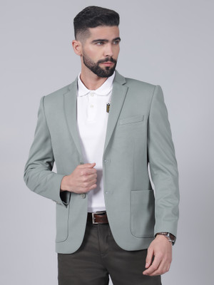 CANTABIL Solid Single Breasted Casual Men Blazer(Green)
