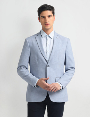 ARROW Solid Single Breasted Formal Men Blazer(Blue)