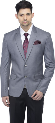 FAVOROSKI Solid Single Breasted Party Men Blazer(Grey)