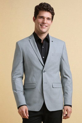 Allen Solly Solid Single Breasted Formal Men Blazer(Grey)