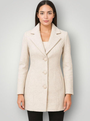 Pepzo Solid Double Breasted Casual Women Blazer(White)