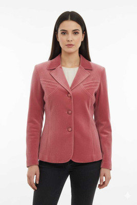 FUSION FASHION Solid Mandarin Casual, Formal, Party, Festive & Wedding Women Blazer(Brown)