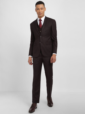 Allen Solly Solid Double Breasted Casual Men Blazer(Brown)