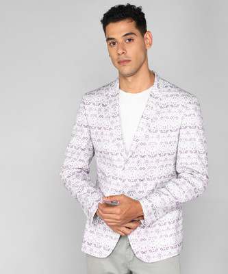 V DOT BY VAN HEUSEN Self Design Single Breasted Formal Men Blazer(Pink)