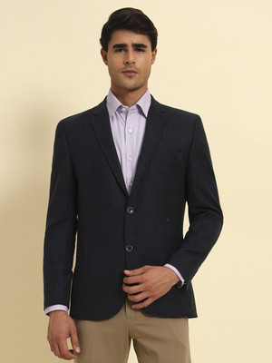 CANTABIL Self Design Single Breasted Formal Men Blazer(Black)