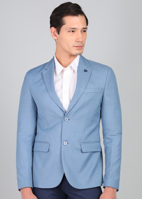 KILLER Self Design Single Breasted Formal Men Blazer(Blue)