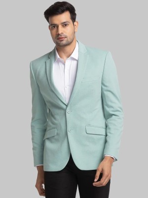 PARK AVENUE Solid Single Breasted Festive & Wedding Men Blazer(Green)