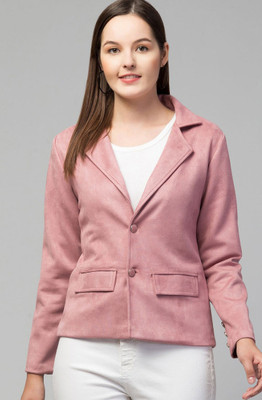 shreeramchoice Solid Single Breasted Formal Women Blazer(Pink)