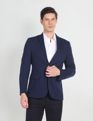 ARROW Solid Single Breasted Formal Men Blazer(Blue)