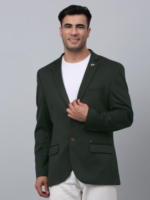 CANTABIL Solid Single Breasted Casual Men Blazer(Green)