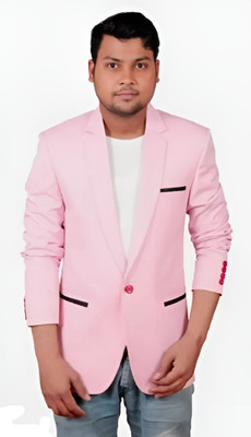 HUMJOLI MENS WEAR Solid Single Breasted Casual, Formal, Party, Festive & Wedding Men Blazer(Pink)
