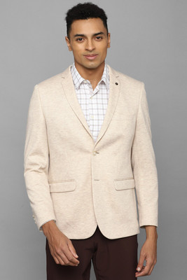 Allen Solly Solid Single Breasted Casual Men Blazer(Beige)