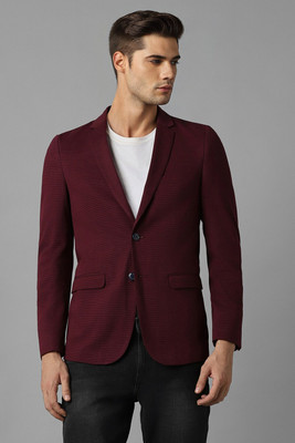 LOUIS PHILIPPE Solid Single Breasted Casual Men Blazer(Maroon)