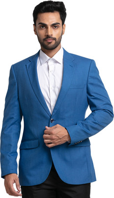 Raymond Solid Single Breasted Formal Men Blazer(Dark Blue)