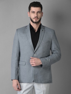 Canary London Solid Single Breasted Casual Men Blazer(Grey)